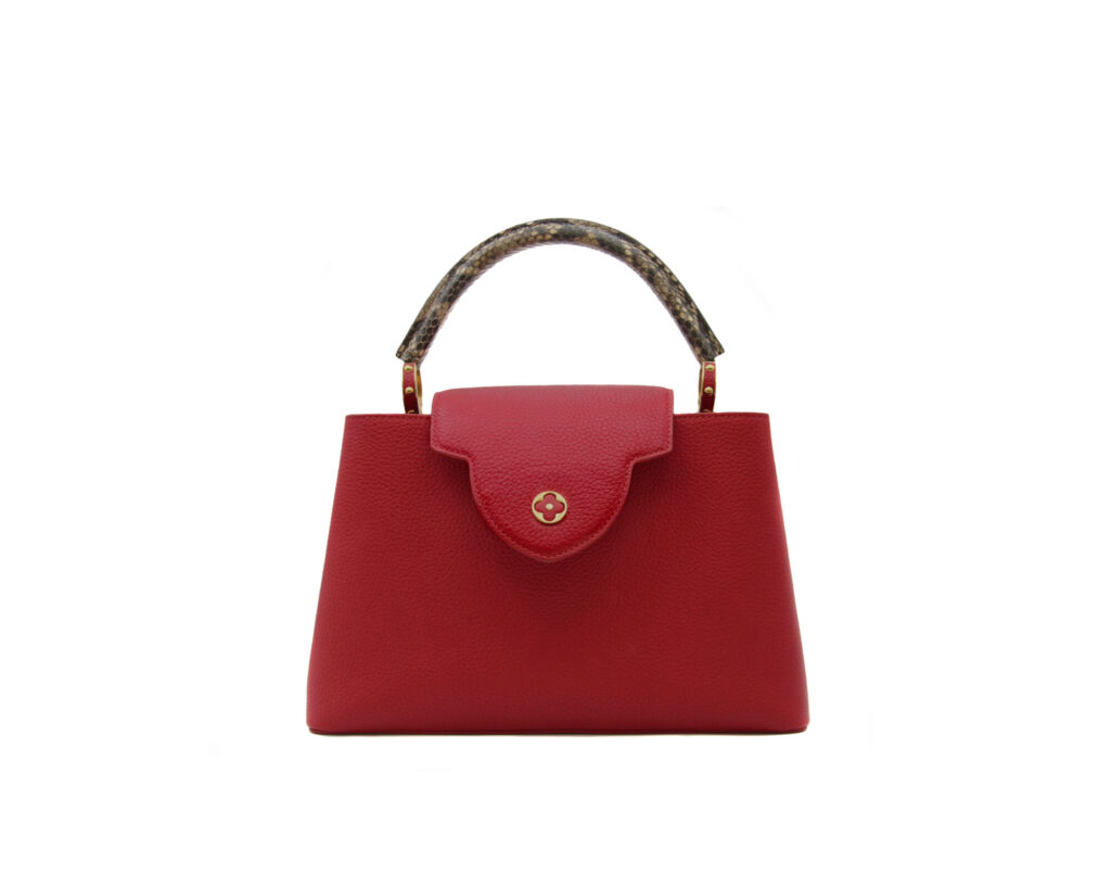 Louis Vuitton Capucines Red with Python Leather MM